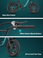 ENGWE L20 bicicleta eléctrica 20 pulgadas Fatbike step-through 250W batería 48V 13Ah 7 velocidades doble suspensión eBike adultos - Imagen 3