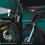 HITWAY Bicicleta eléctrica plegable 20 pulgadas Fatbike 250W 36V 12Ah 7 velocidades E-MTB con asistencia al pedaleo - Imagen 6