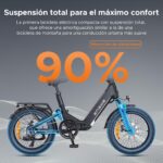 ENGWE bicicleta eléctrica 20 pulgadas 250W batería 48V 13.5Ah sensor de par frenos hidráulicos eBike urbana adultos negro - Imagen 4