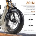 CEAYA bicicleta eléctrica plegable 20 pulgadas Fatbike 250W batería 48V 20Ah extraíble 7 velocidades suspensión completa eBike adultos - Imagen 5